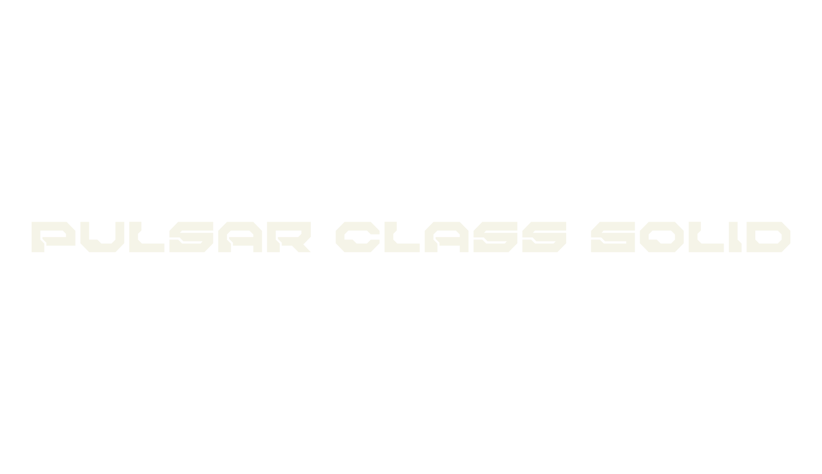 Pulsar Class Solid, display market font preview