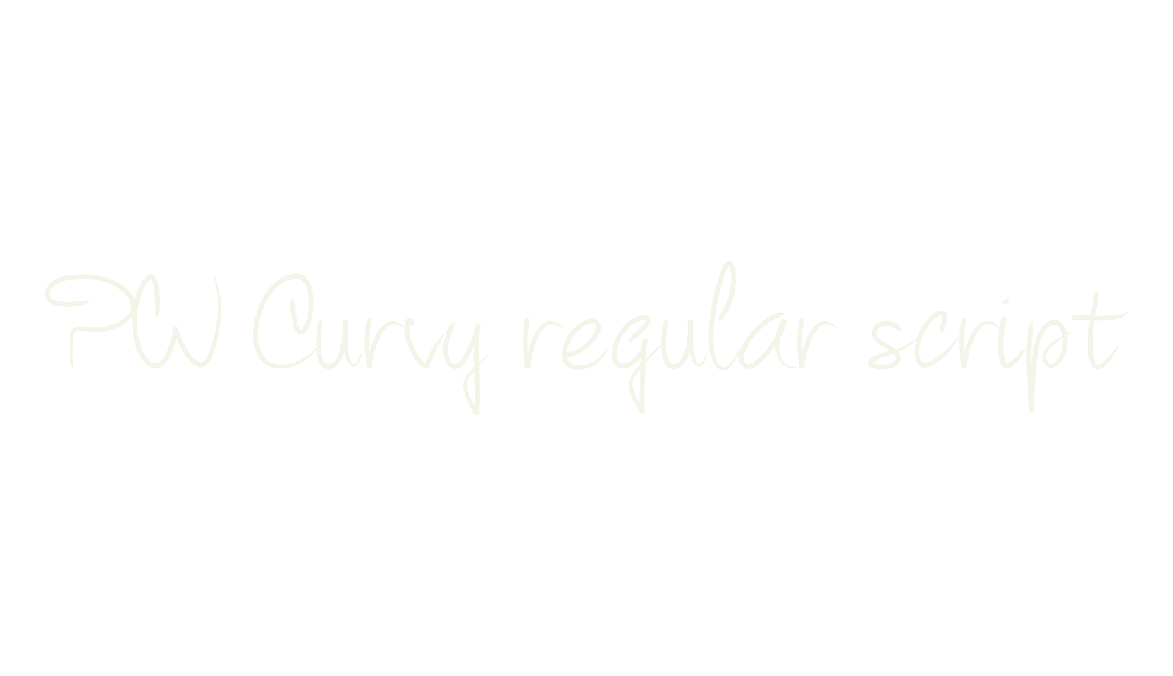 PW Curvy regular script, display font preview