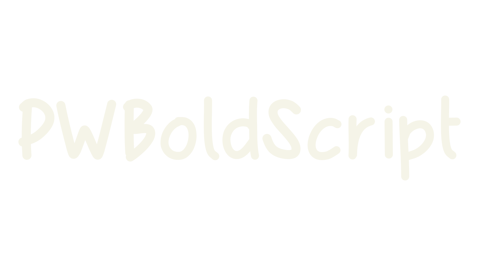PWBoldScript, handwriting font preview