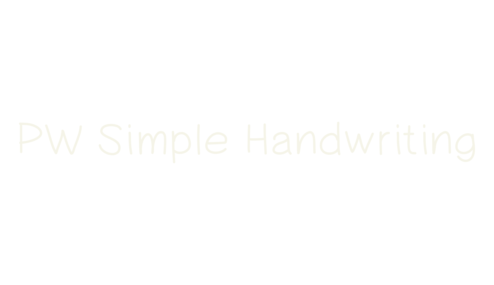 PW Simple Handwriting, handwriting font preview