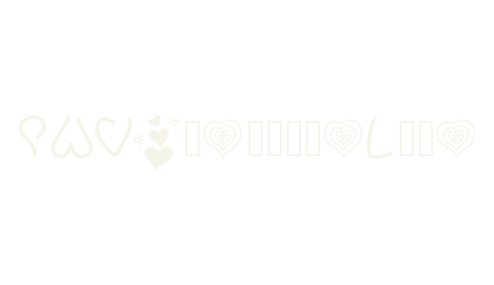 PWValentineLove, heart font preview