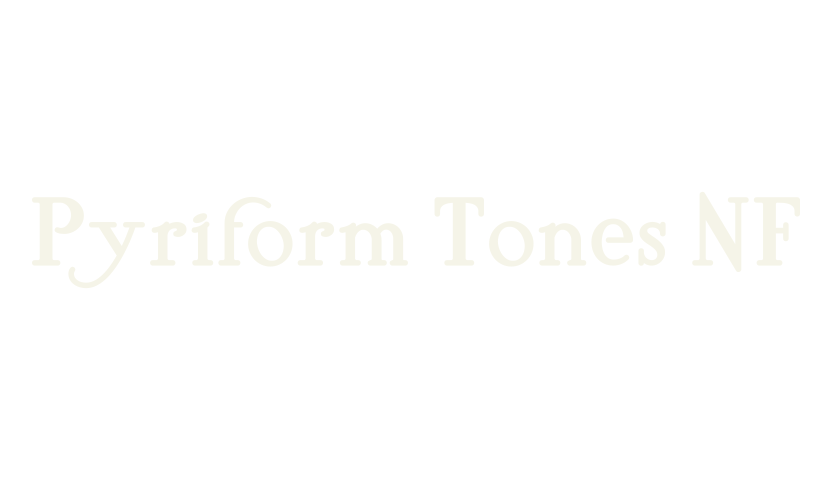 Pyriform Tones NF, serif font preview