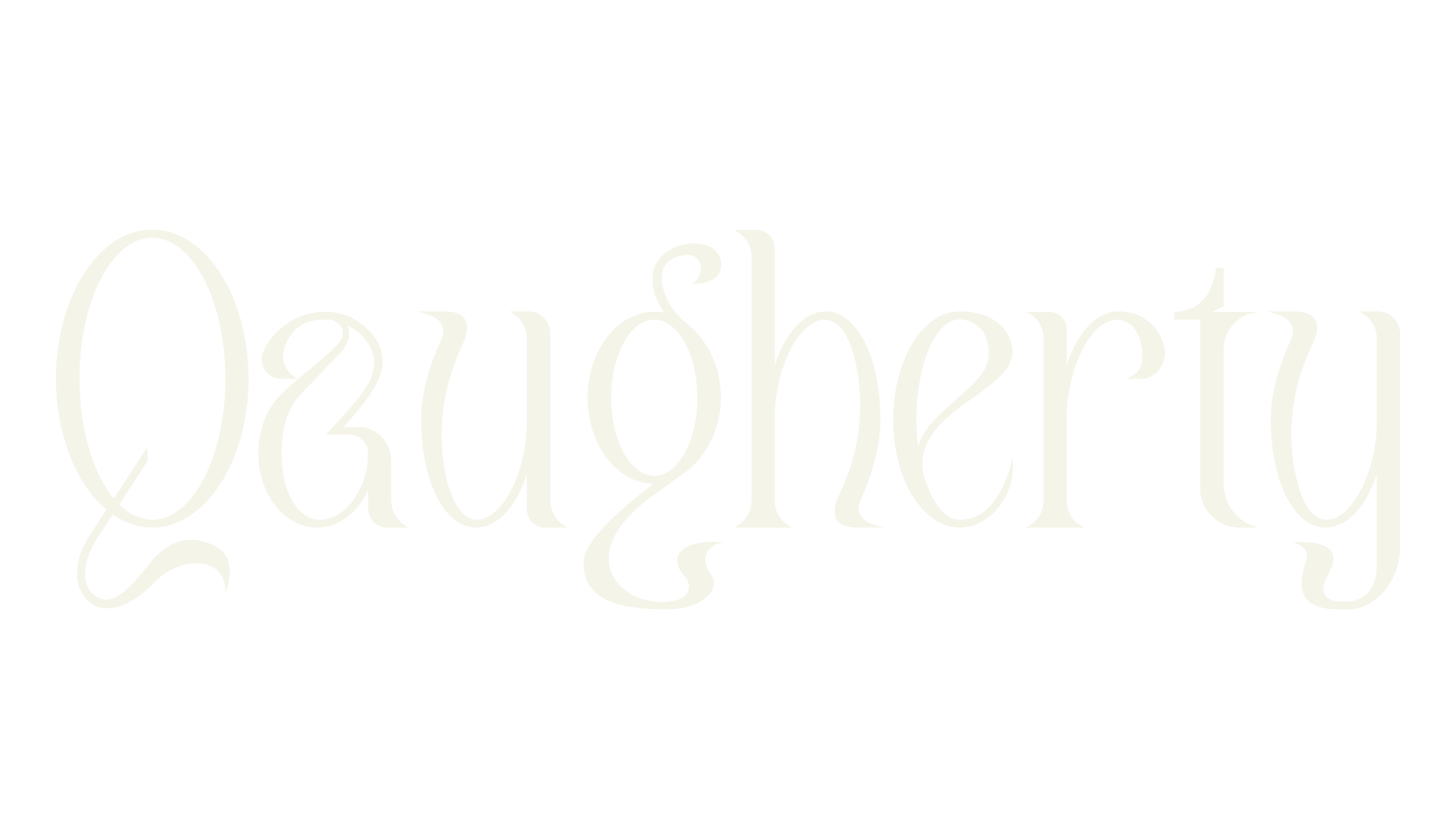 Qaugherty, wavy font preview
