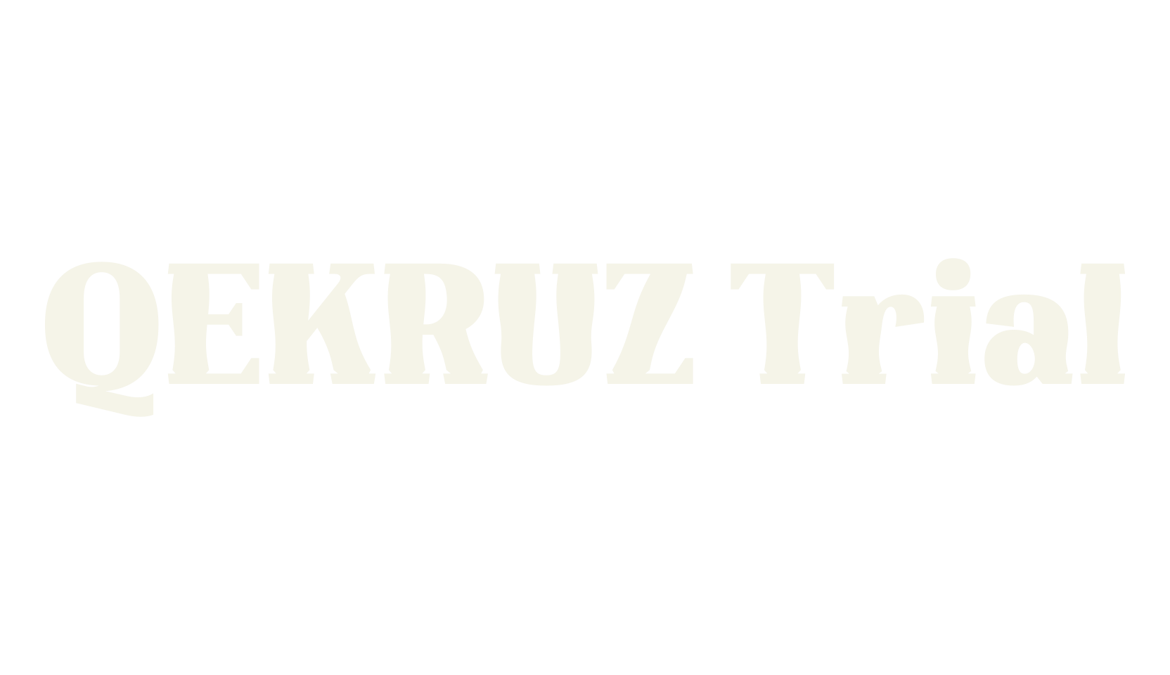 QEKRUZ Trial, fancy font preview