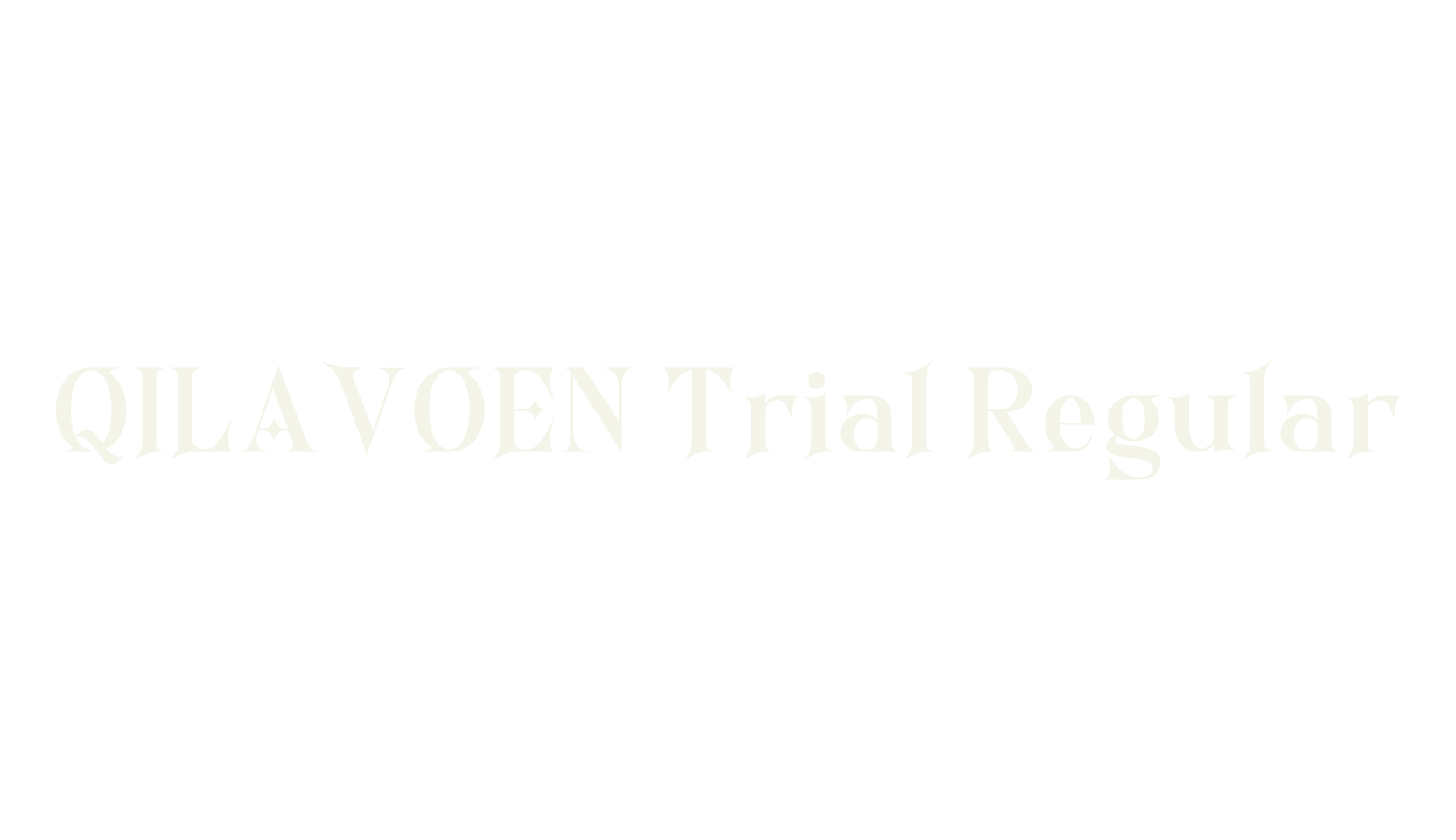 QILAVOEN Trial Regular, fantasy font preview