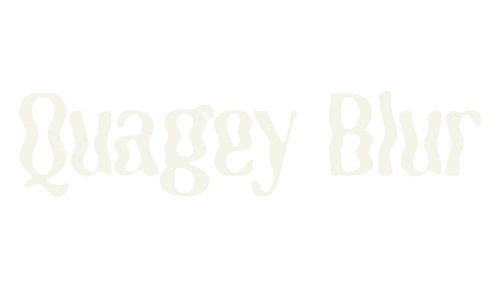 Quagey Blur, psychedelic font preview