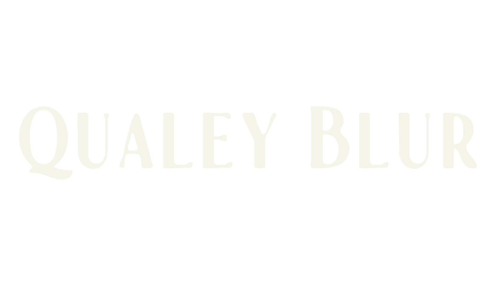 Qualey Blur, logo font preview