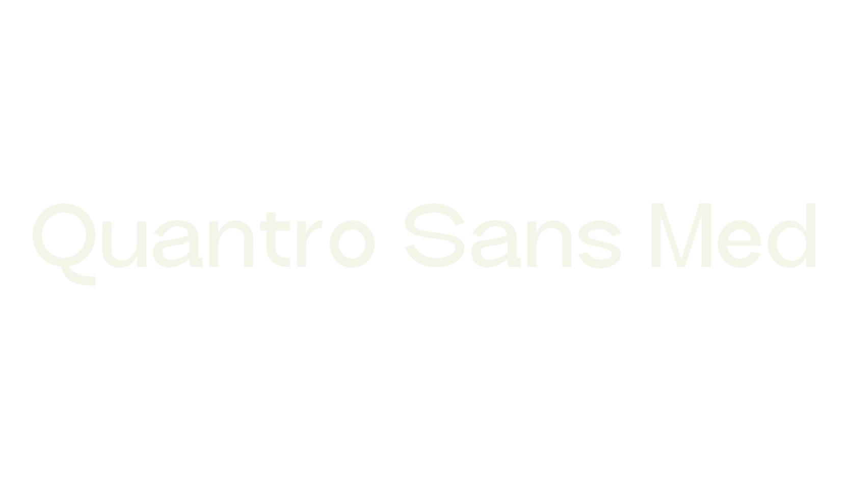 Quantro Sans Med, serif font preview