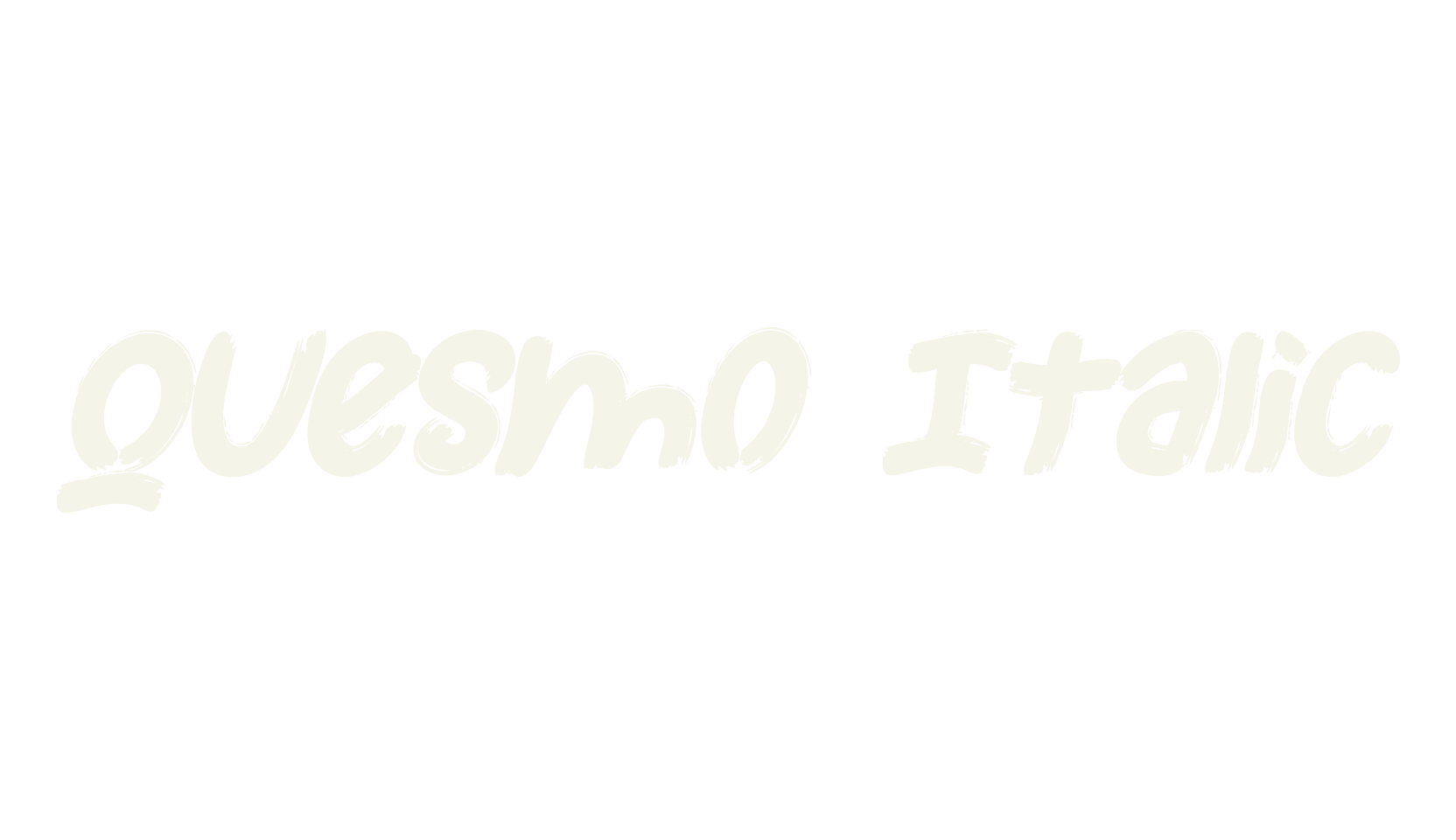Quesmo Italic, sketch font preview