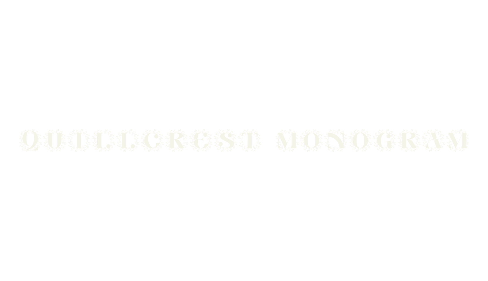 Quillcrest Monogram, wedding font preview