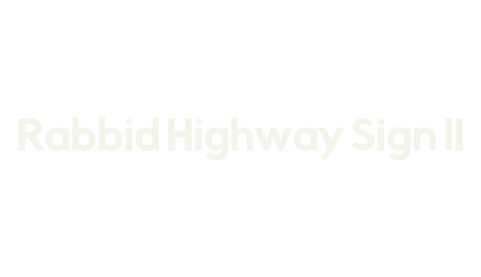Rabbid Highway Sign II, sans font preview