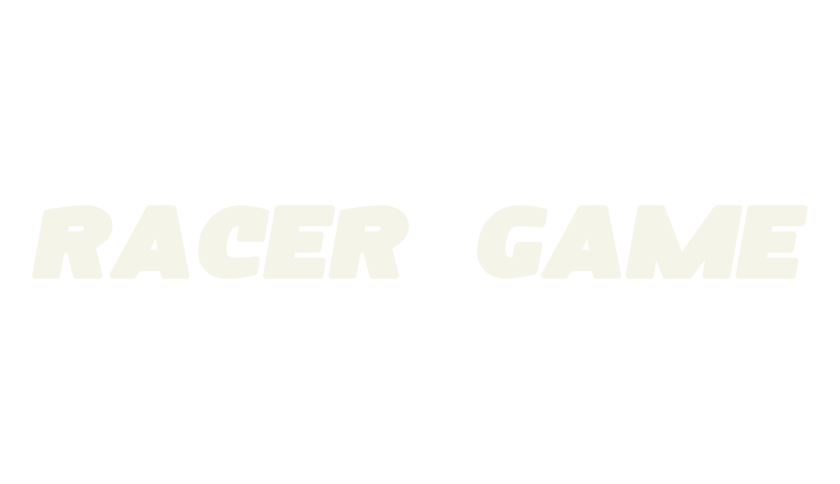 Racer Game, basic font preview