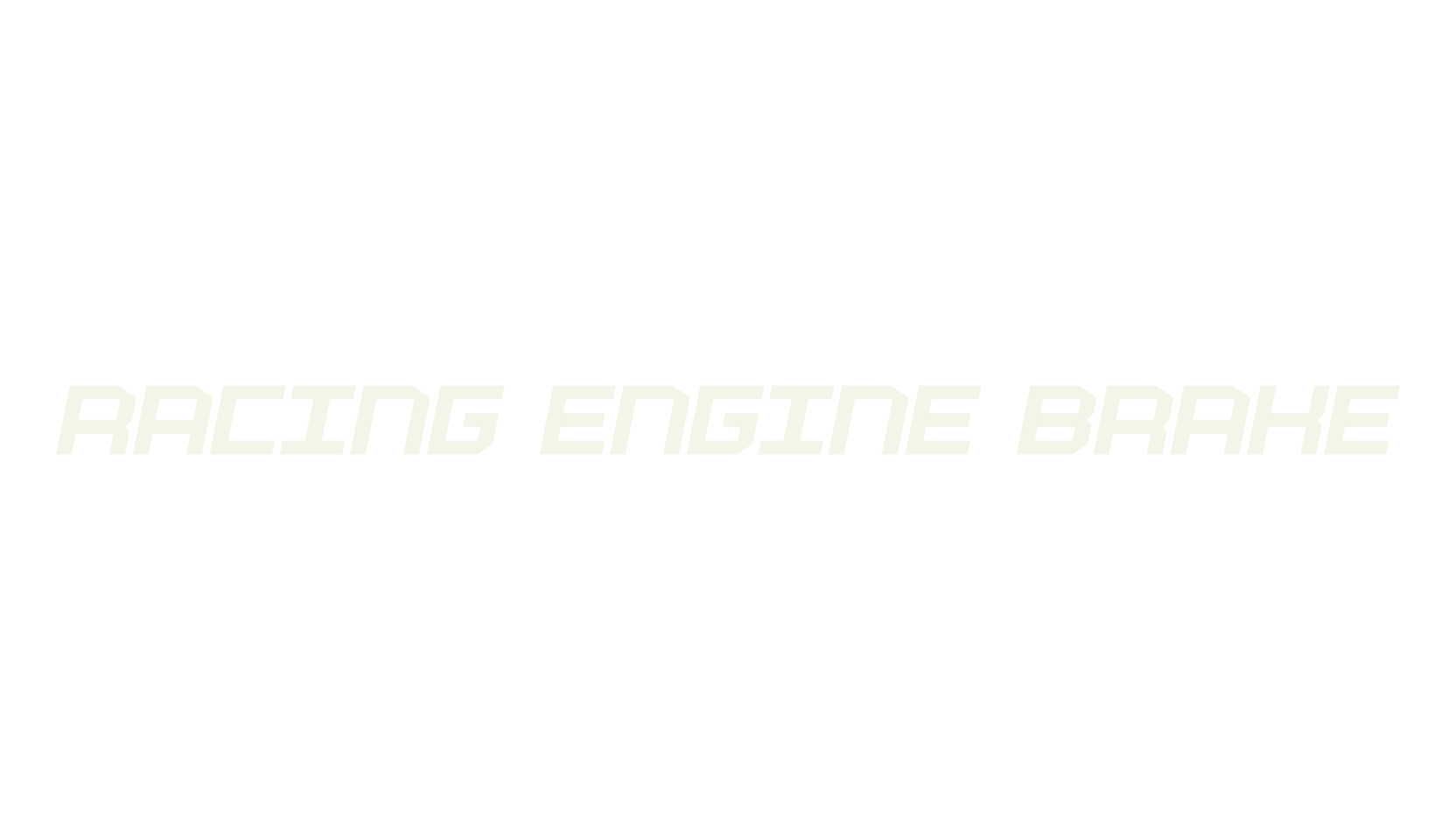 Racing Engine Brake, racing font preview