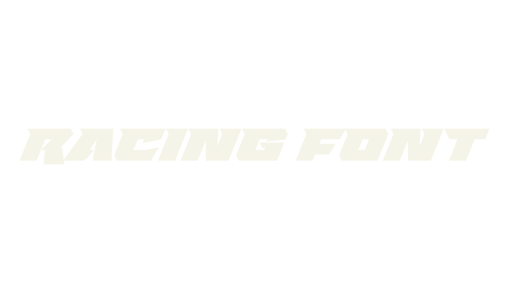 Racing Font, creative font preview