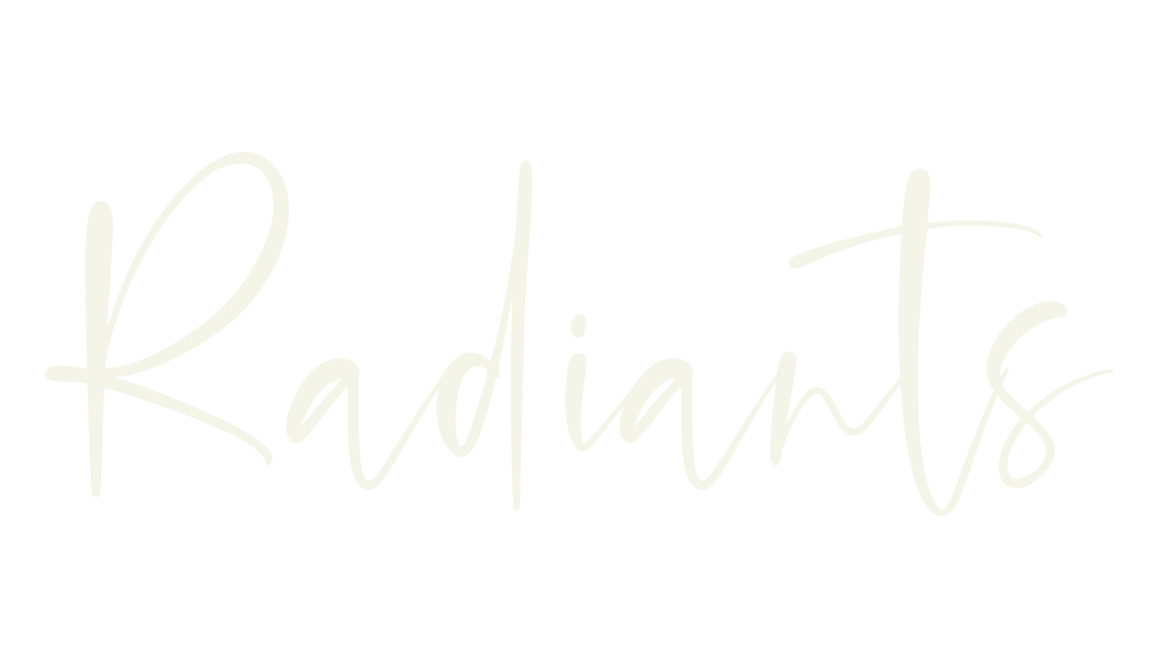 Radiants, cursive font preview