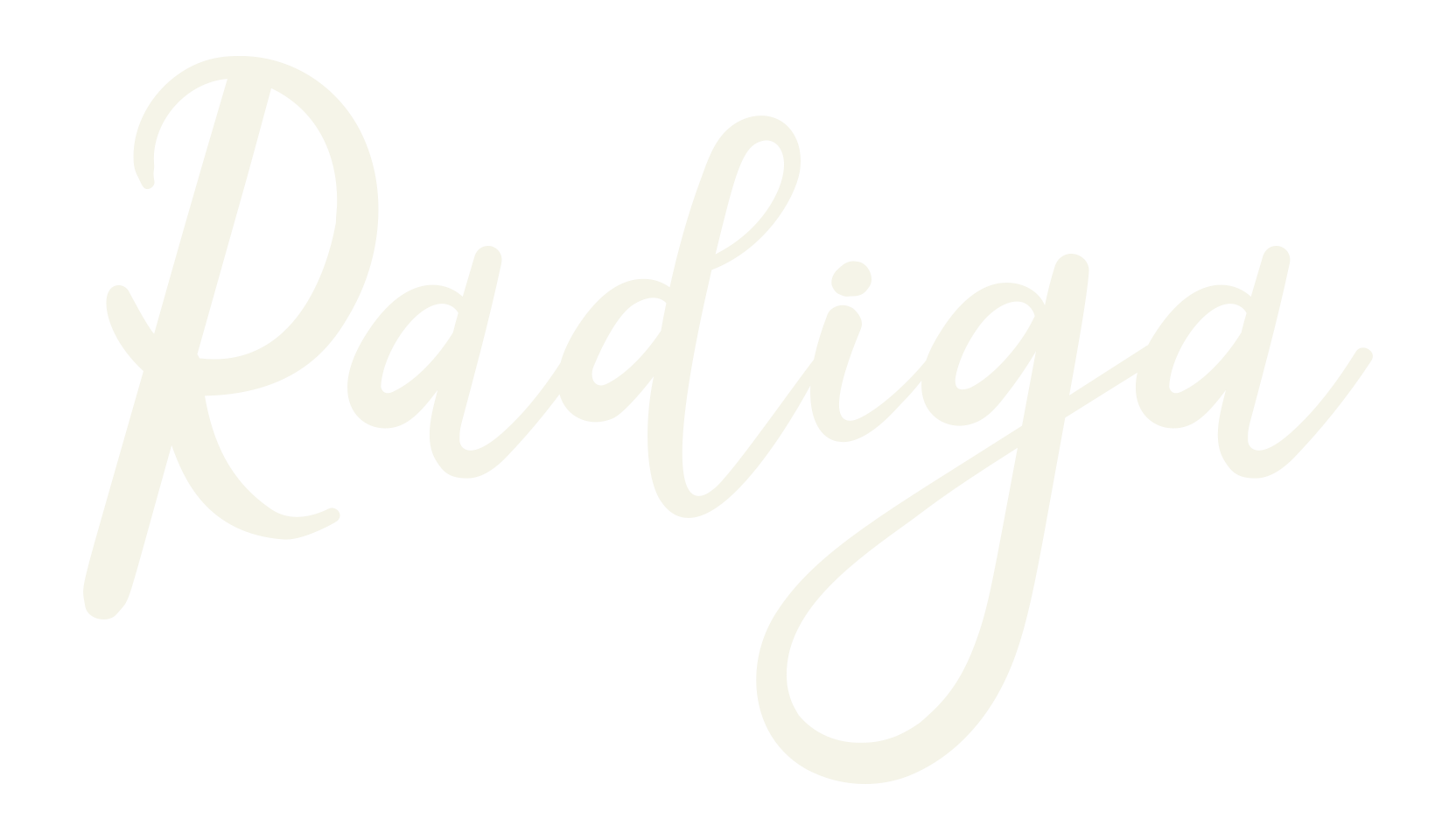 Radiga, cursive font preview