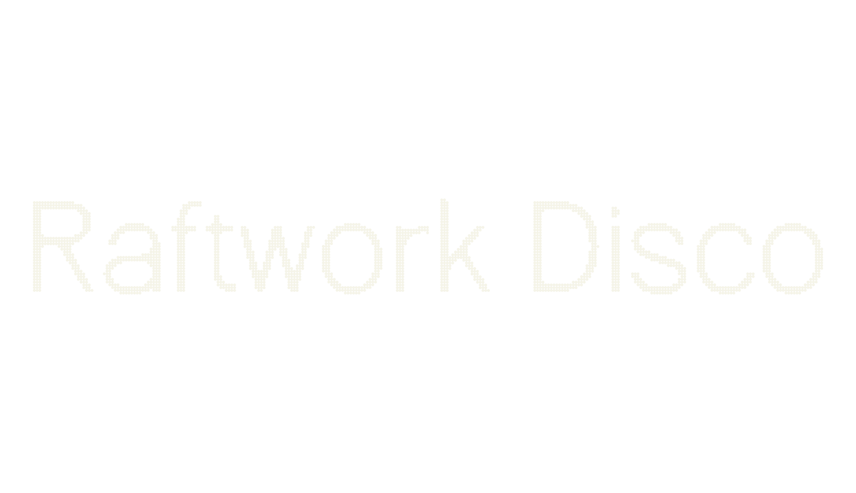 Raftwork Disco, logo font preview