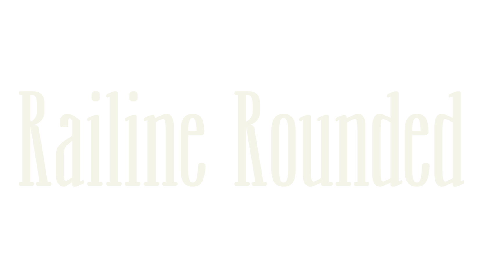 Railine Rounded, condensed font preview