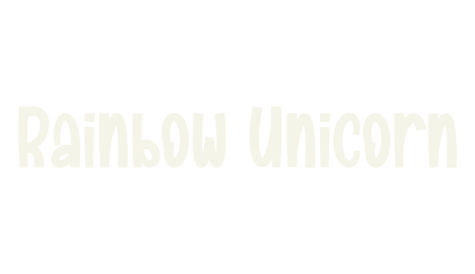Rainbow Unicorn, handwriting font preview