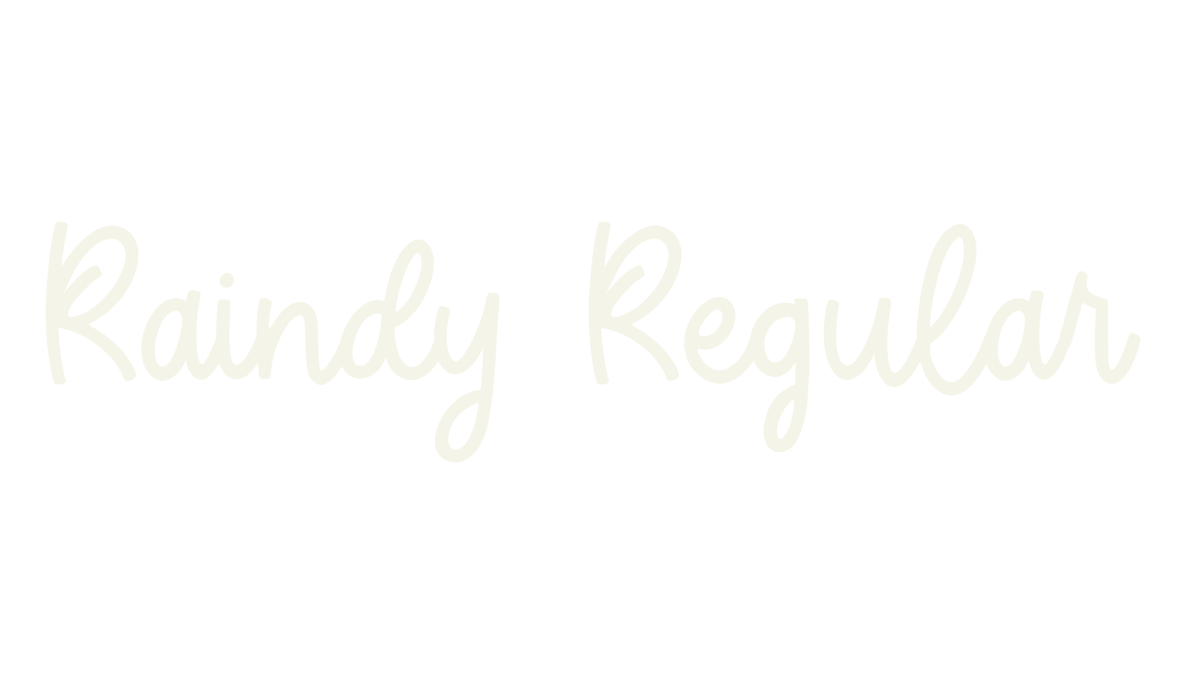 Raindy Regular, fashion script font preview