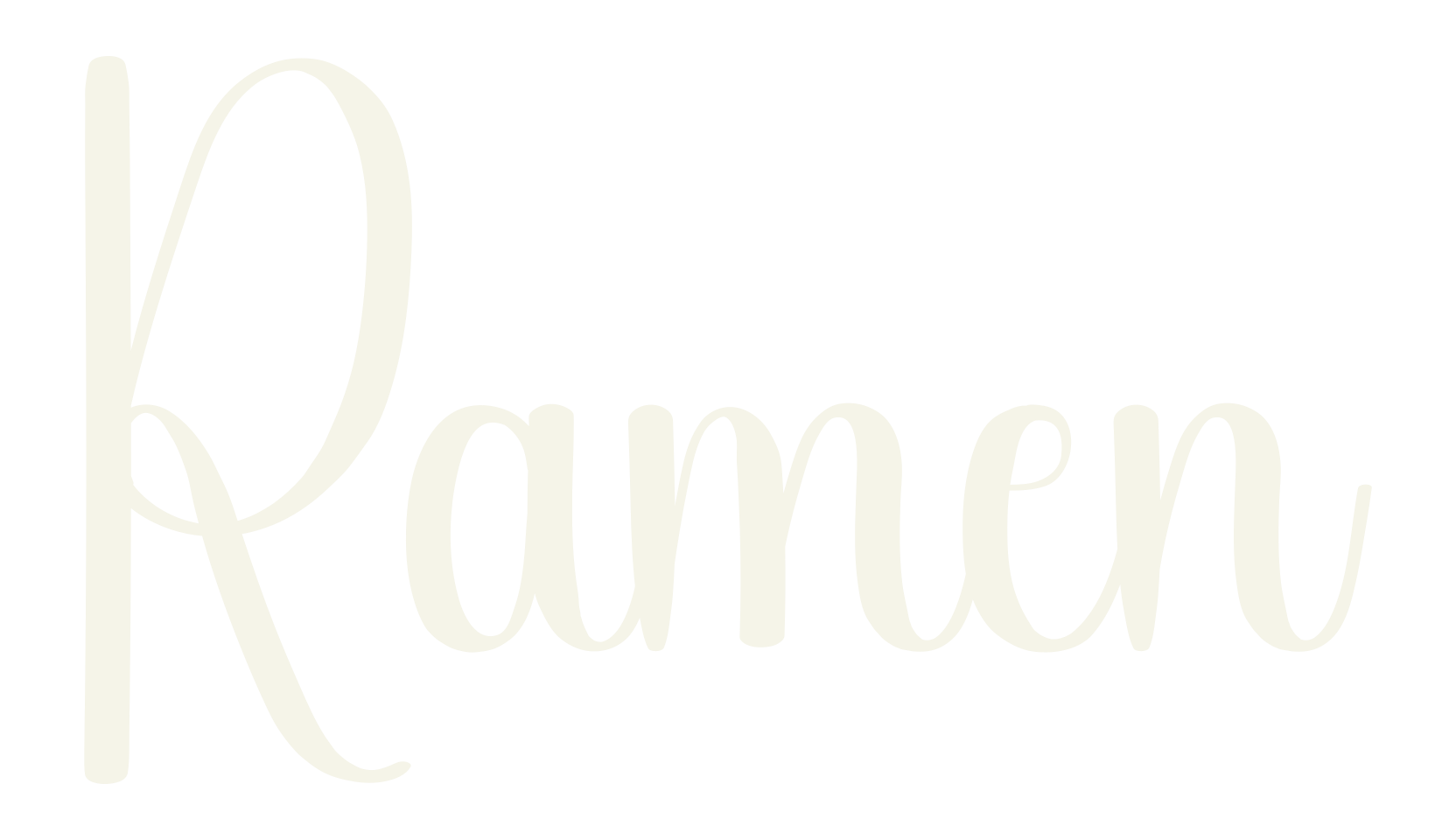 Ramen, calligraphy font preview