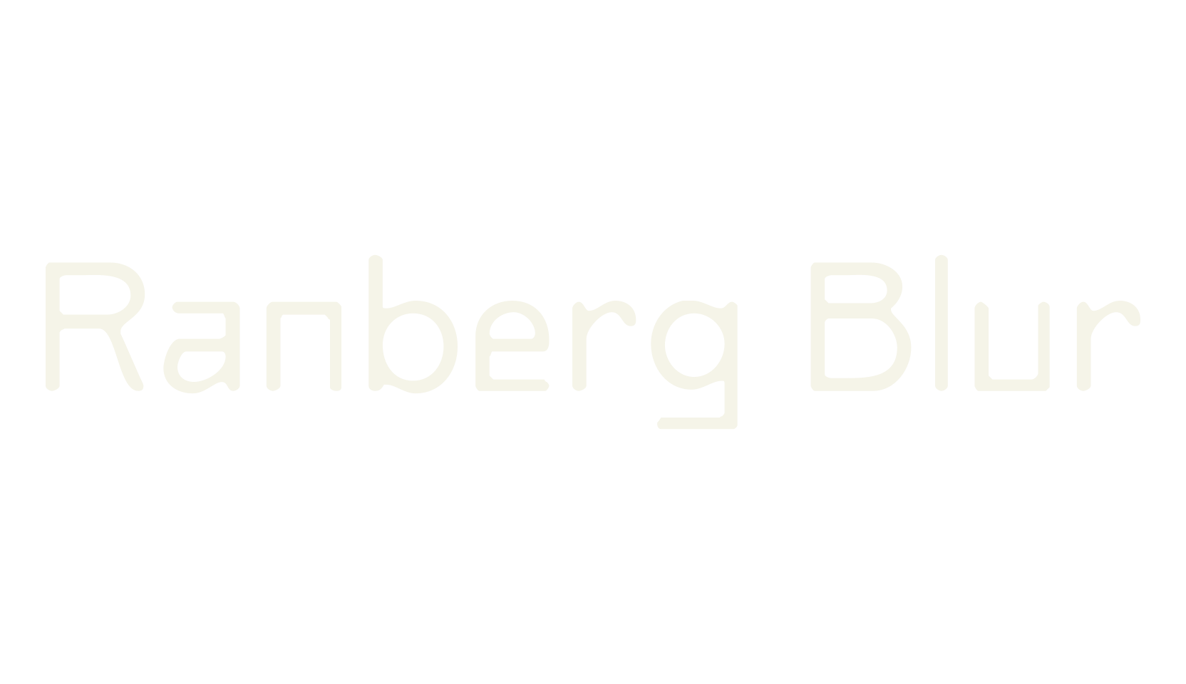 Ranberg Blur, minimalist font preview