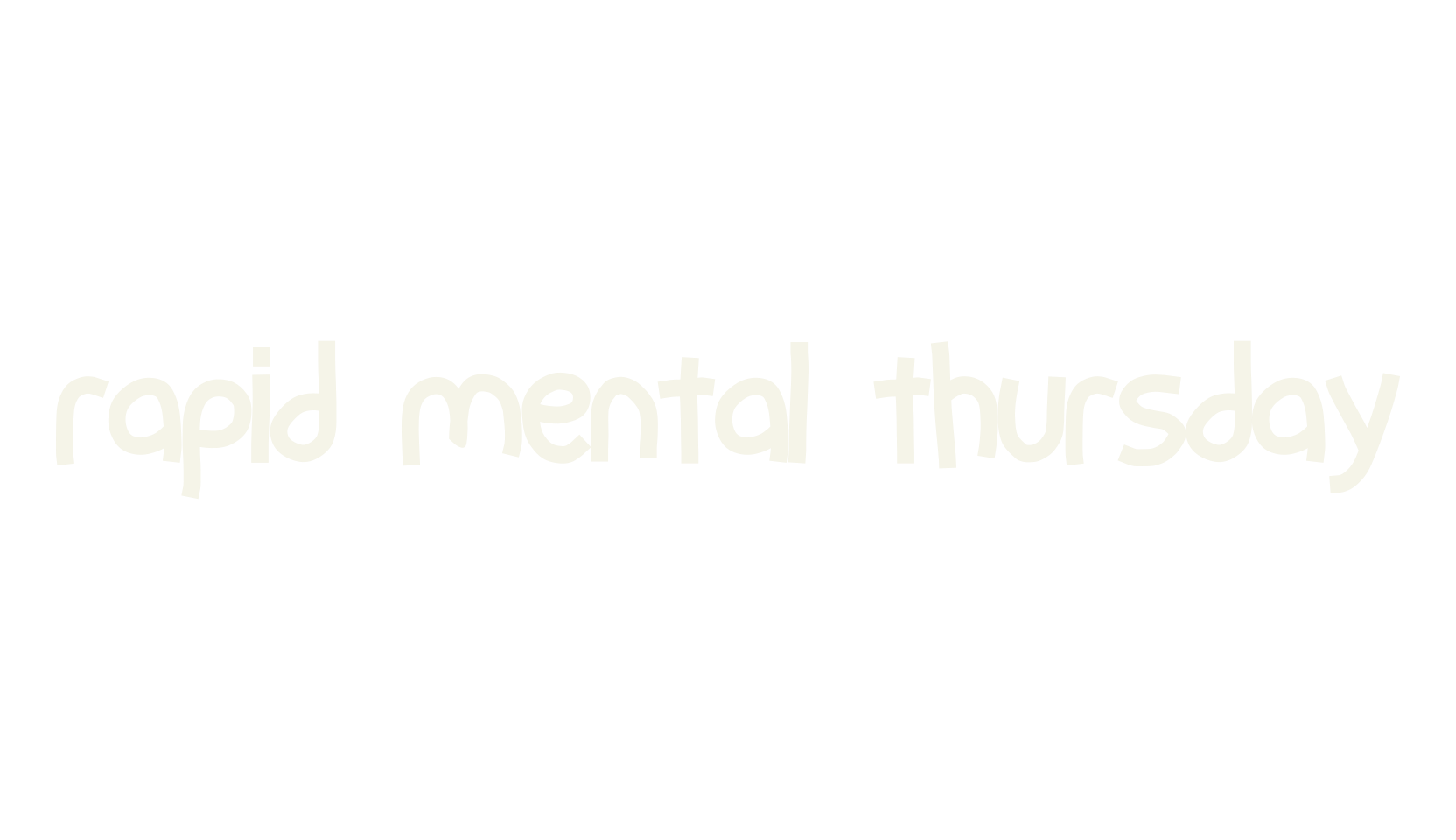 rapid mental thursday, condensed font preview