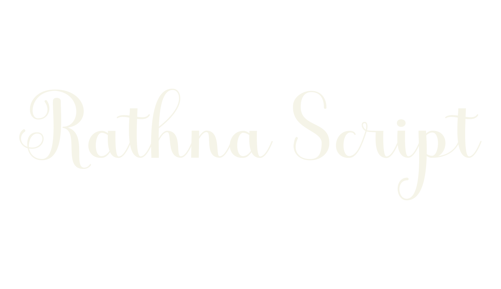 Rathna Script, fancy font preview