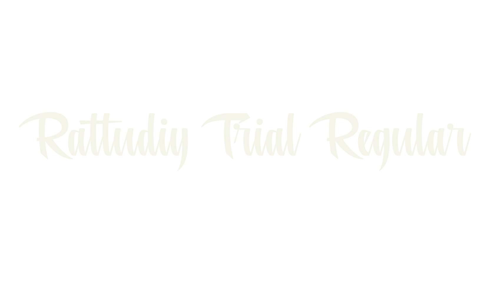 Rattudiy Trial Regular, calligraphy font preview