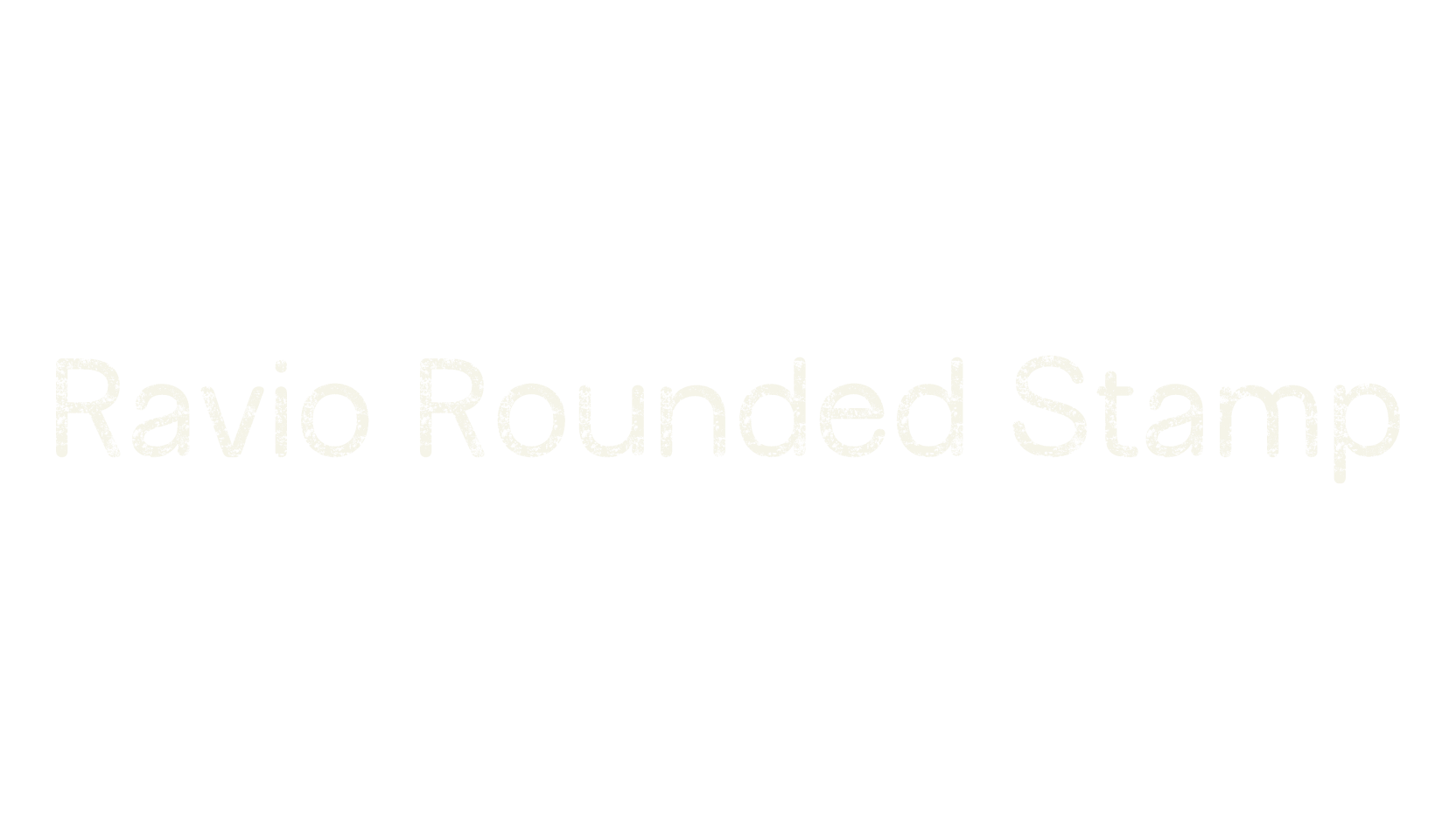 Ravio Rounded Stamp, display market font preview