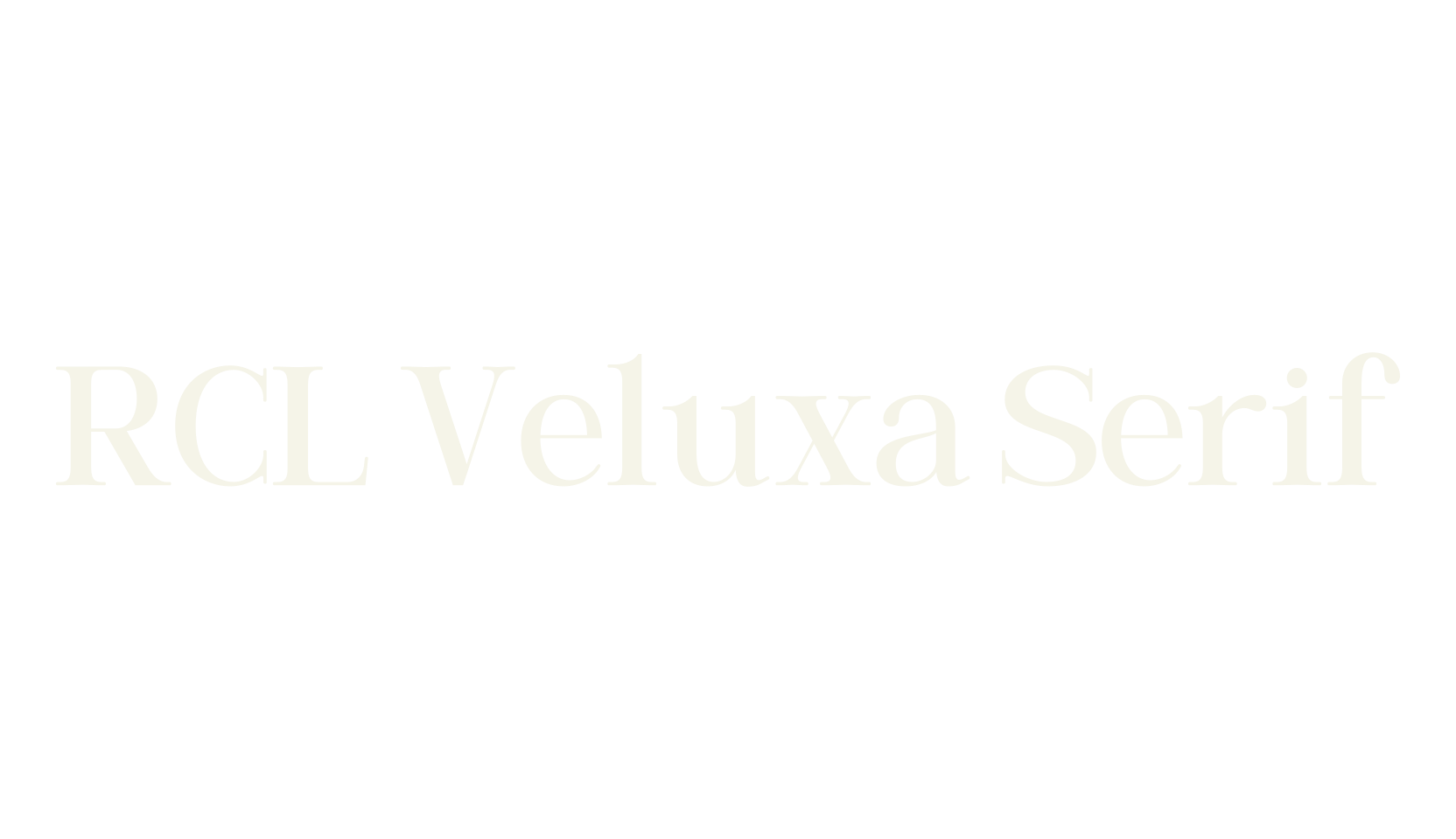 RCL Veluxa Serif, premium font preview