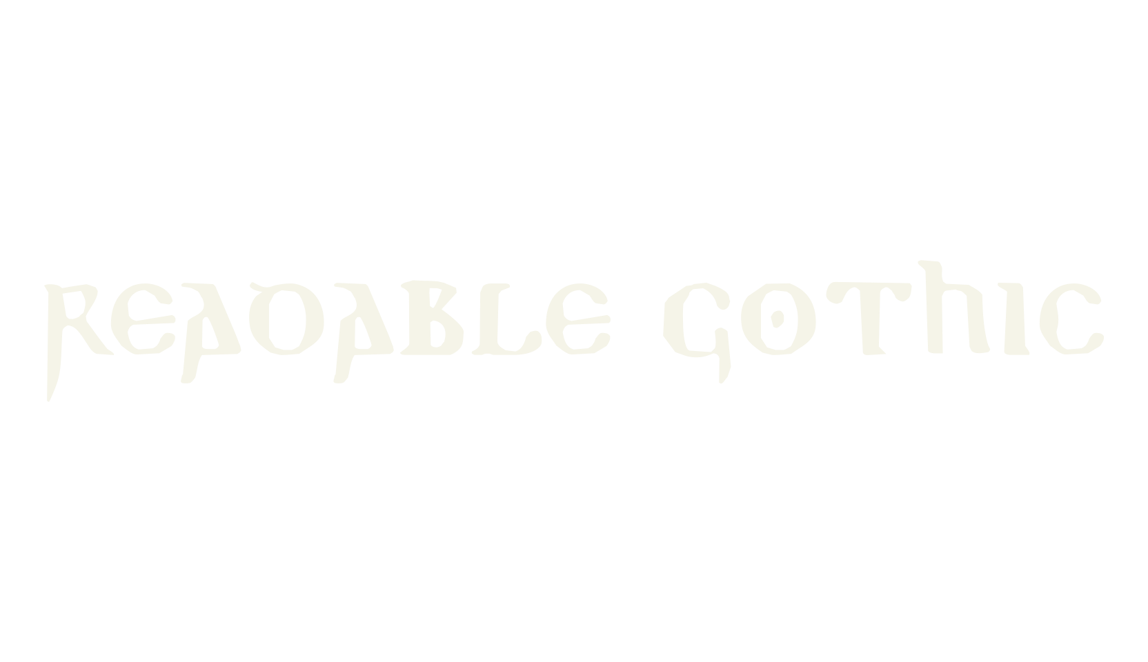 Readable Gothic, fantasy font preview