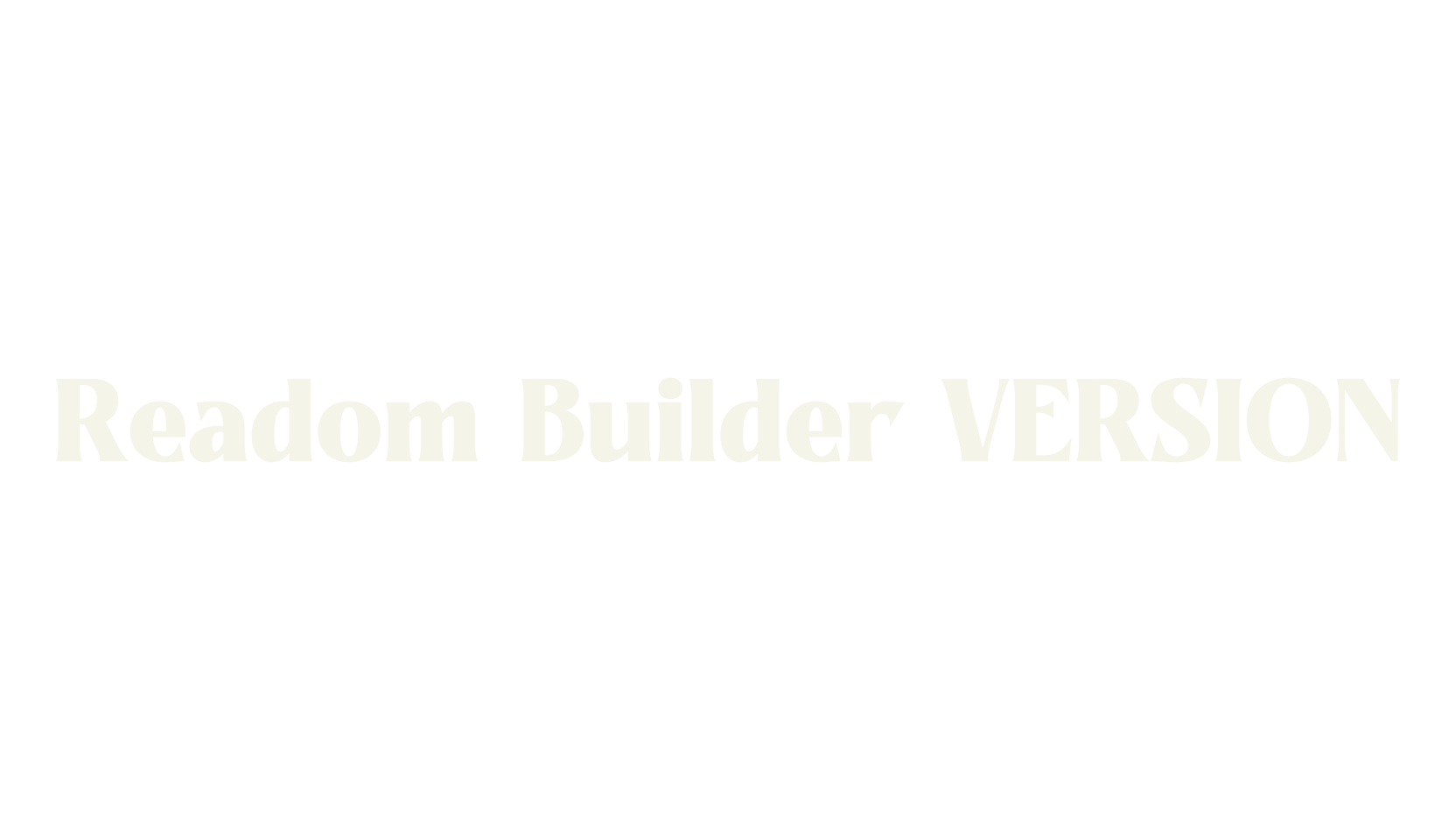 Readom Builder VERSION, serif font preview