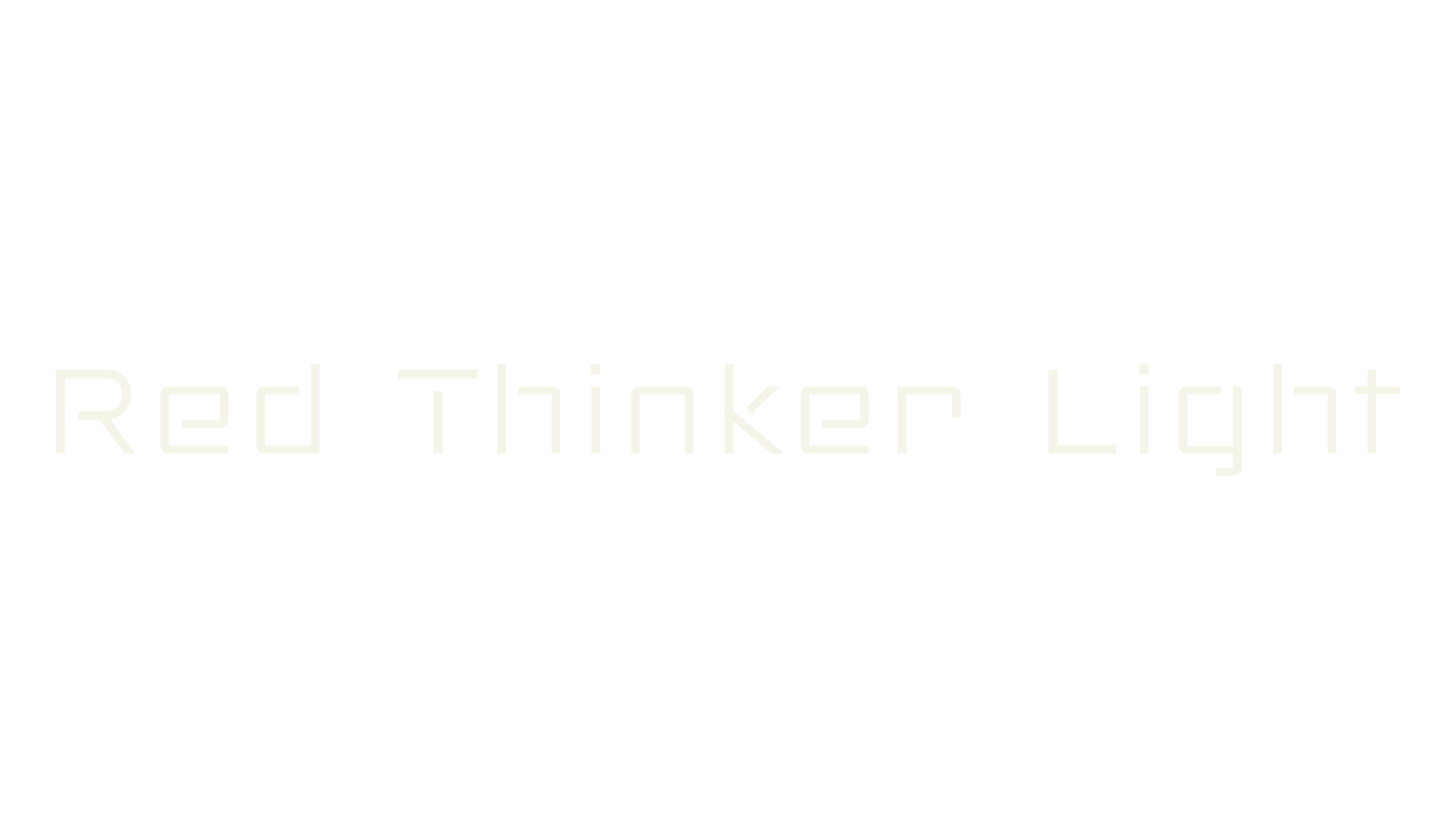 Red Thinker Light, futuristic font preview