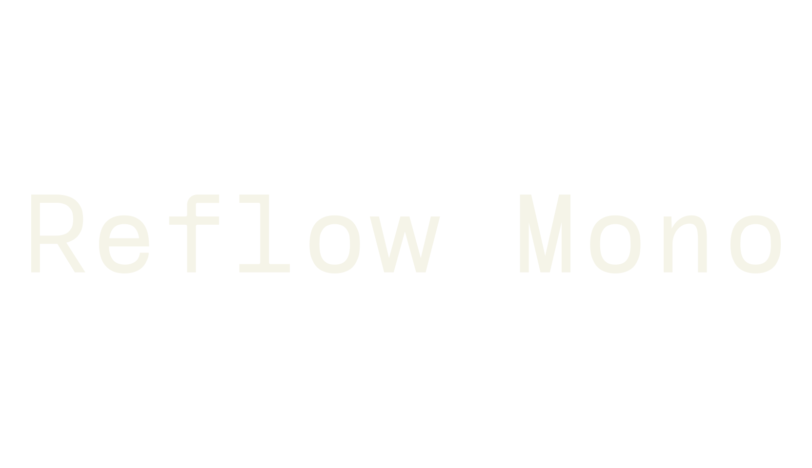 Reflow Mono, monospaced font preview