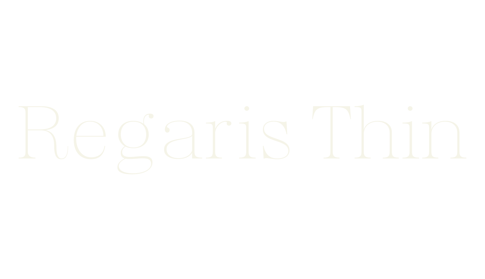 Regaris Thin, thin font preview