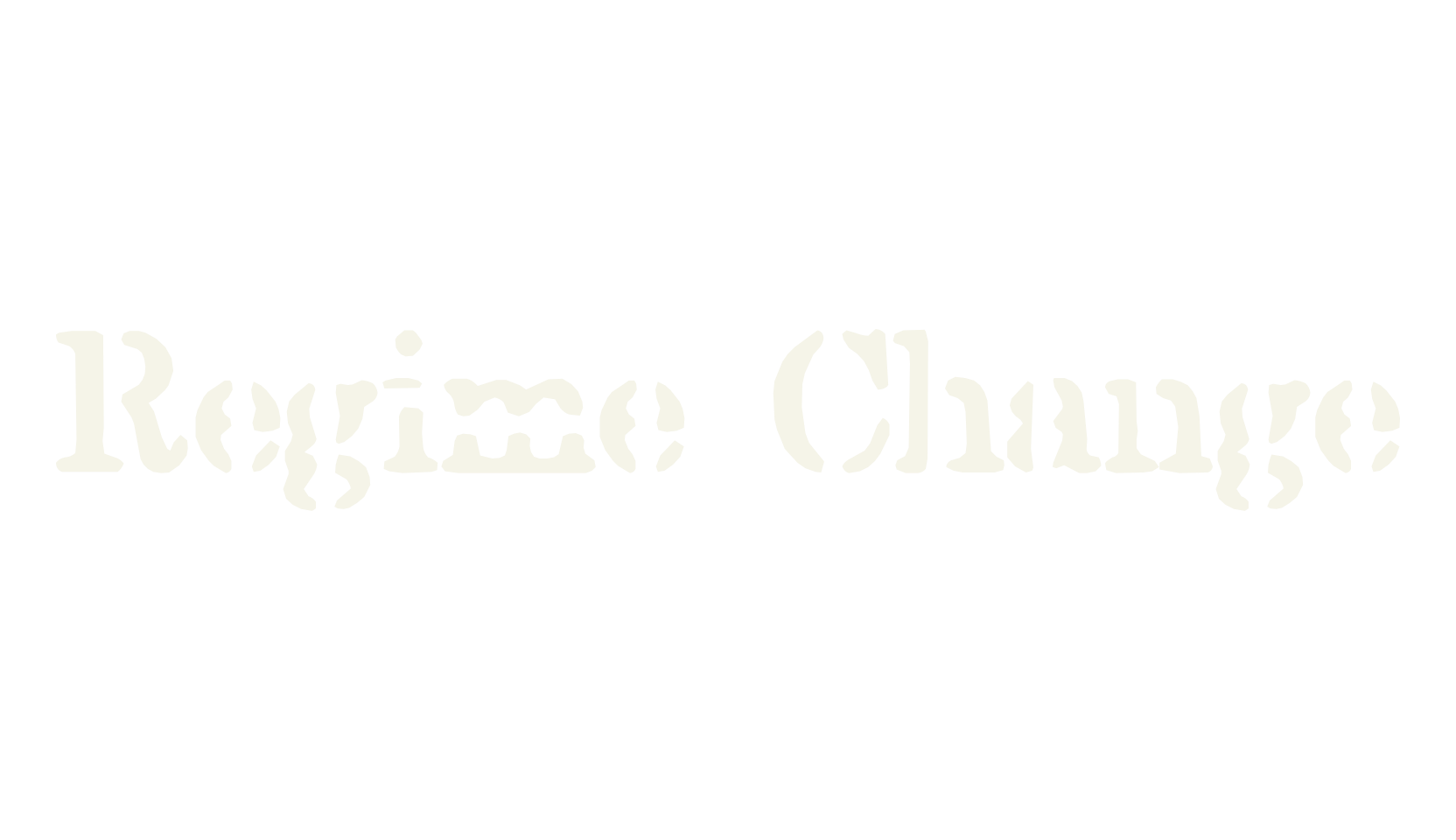 Regime Change, stencil font preview