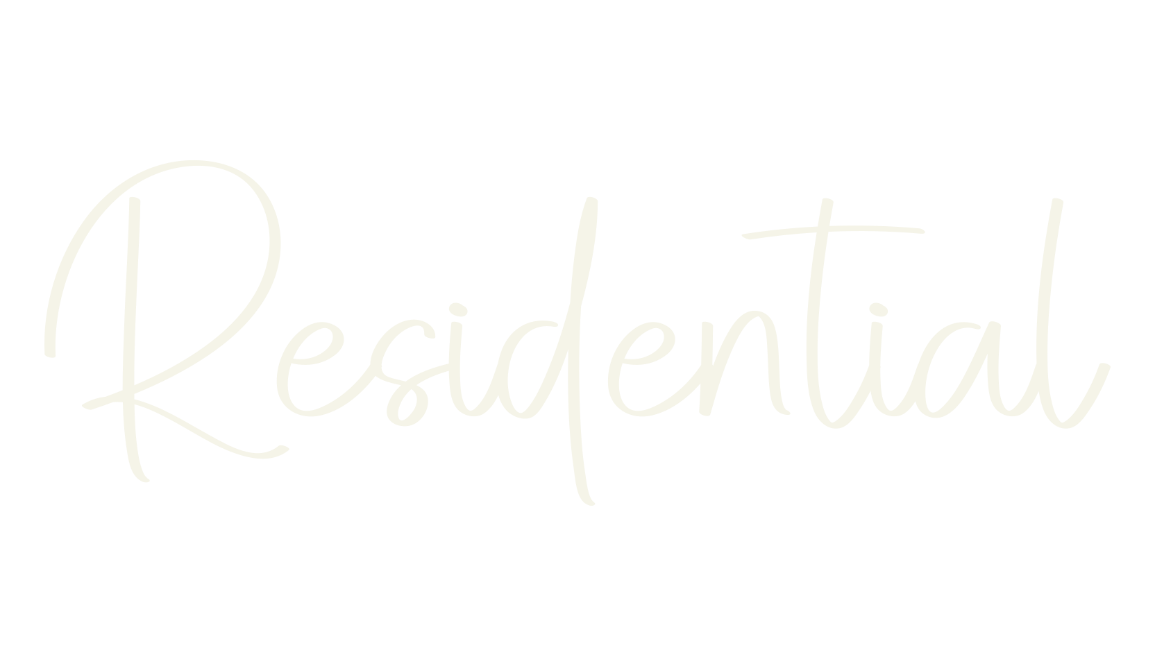 Residential, calligraphy font preview