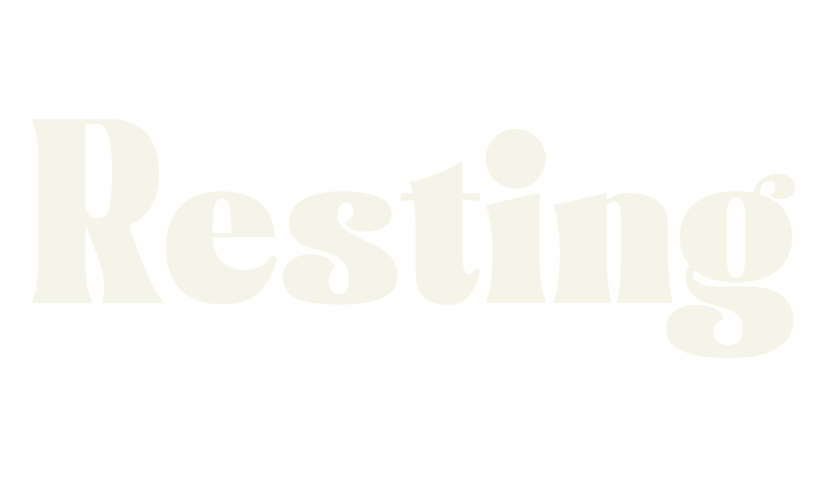 Resting, serif font preview