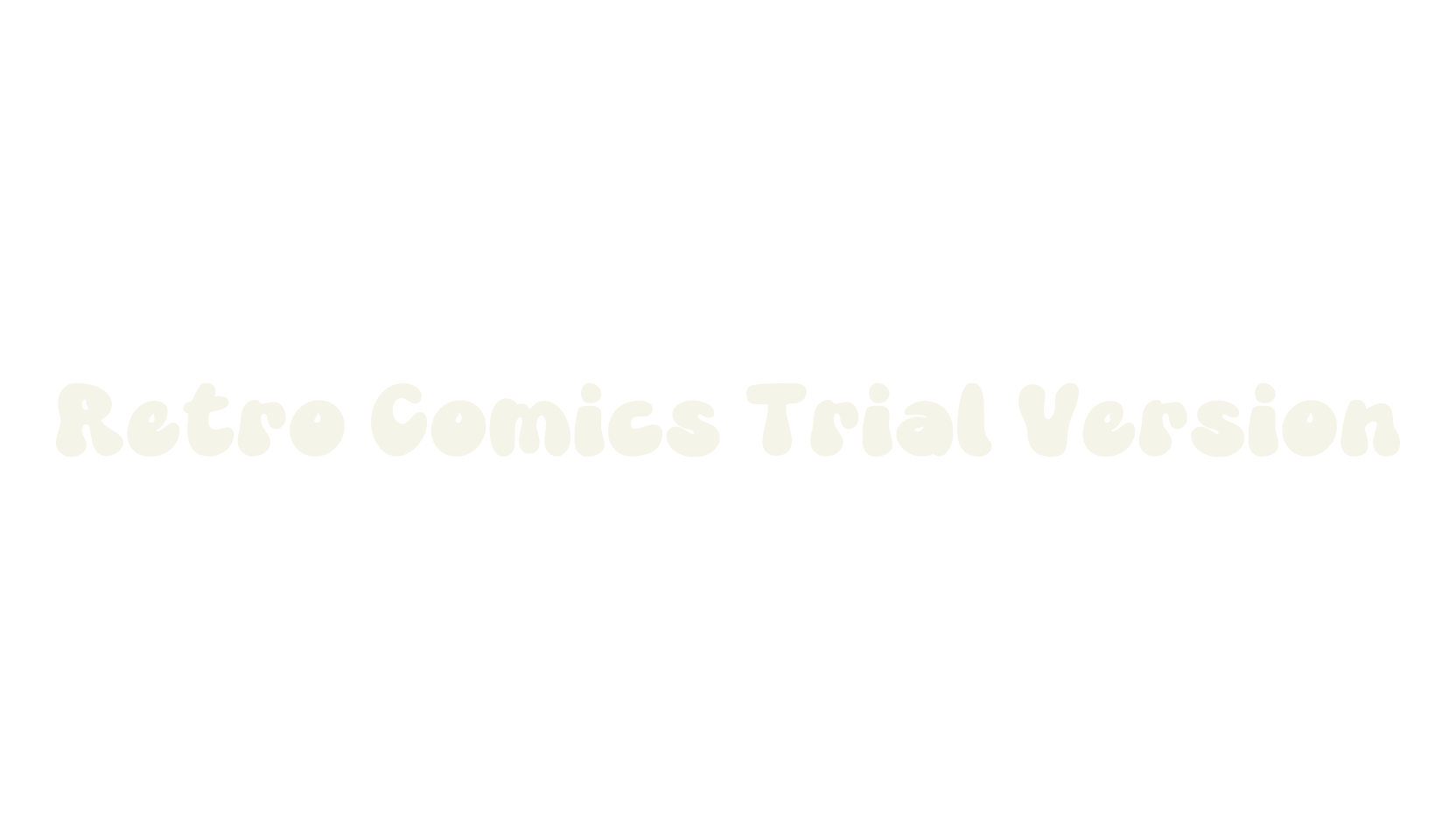 Retro Comics Trial Version, bubble letters font preview