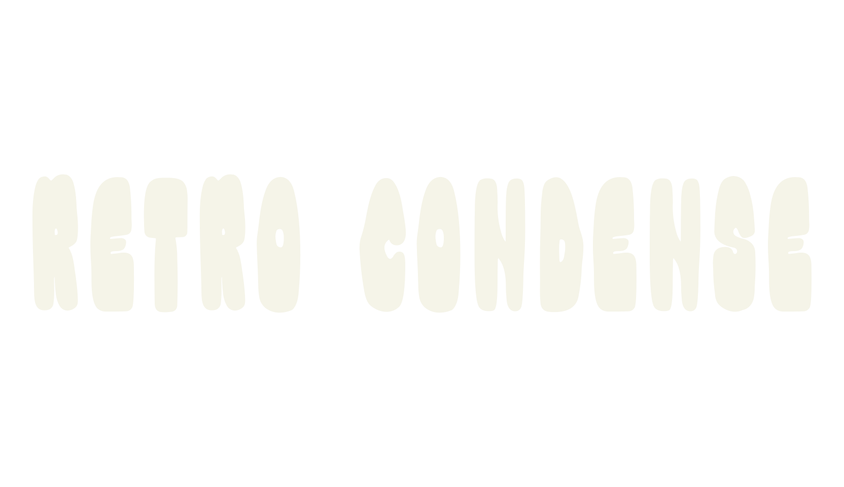 Retro Condense, retro font preview