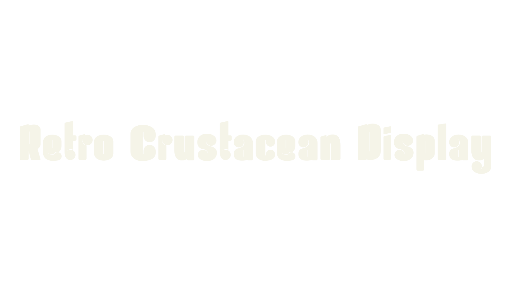 Retro Crustacean Display, retro font preview