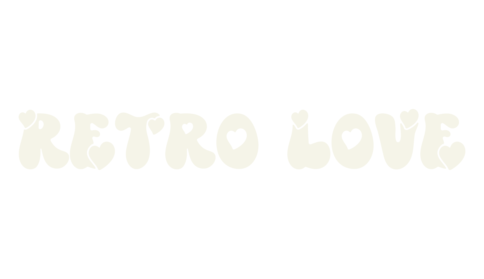 Retro Love, bubbly font preview