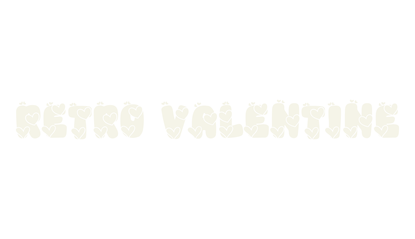 Retro Valentine, heart font preview