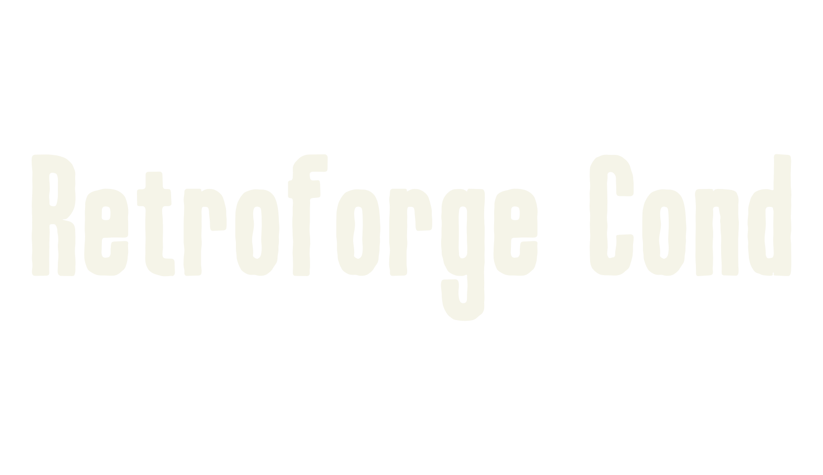 Retroforge Cond, vintage font preview