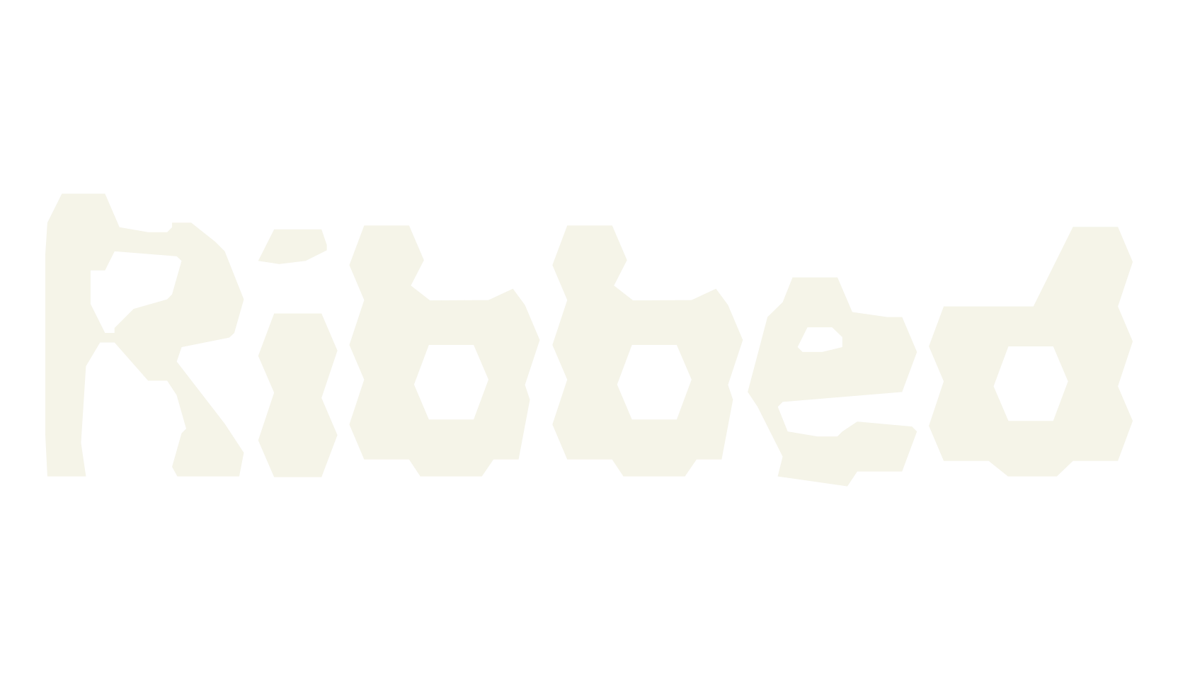 Ribbed, pixelated font preview