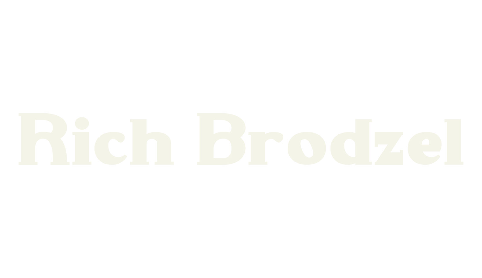 Rich Brodzel, serif font preview