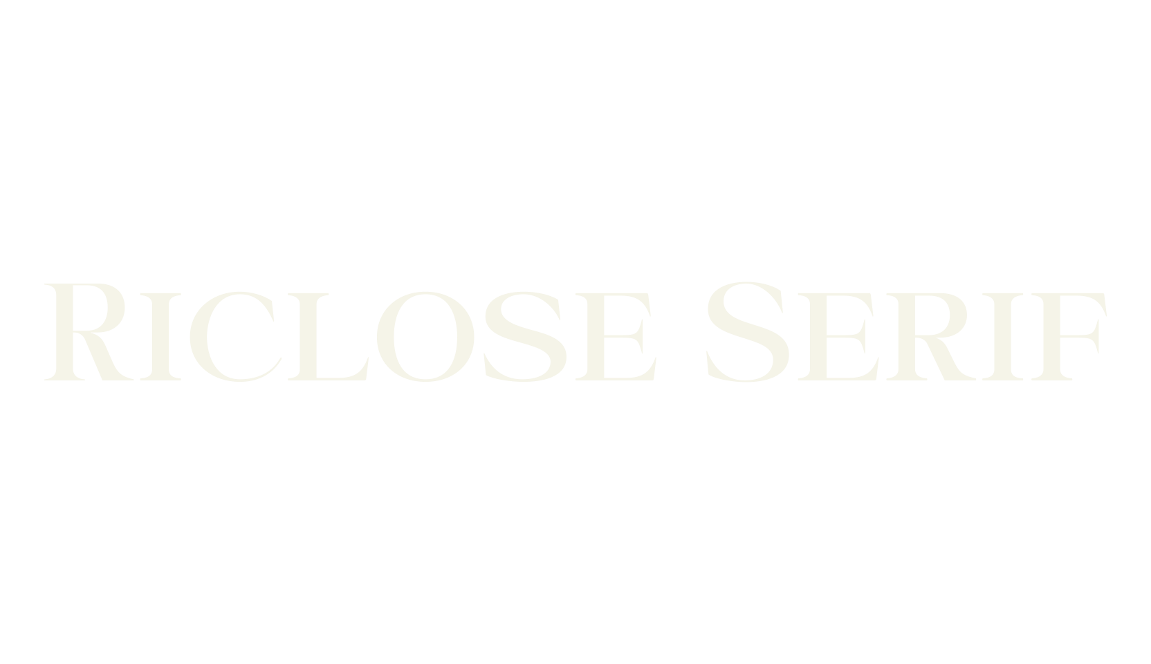 Riclose Serif, all caps font preview