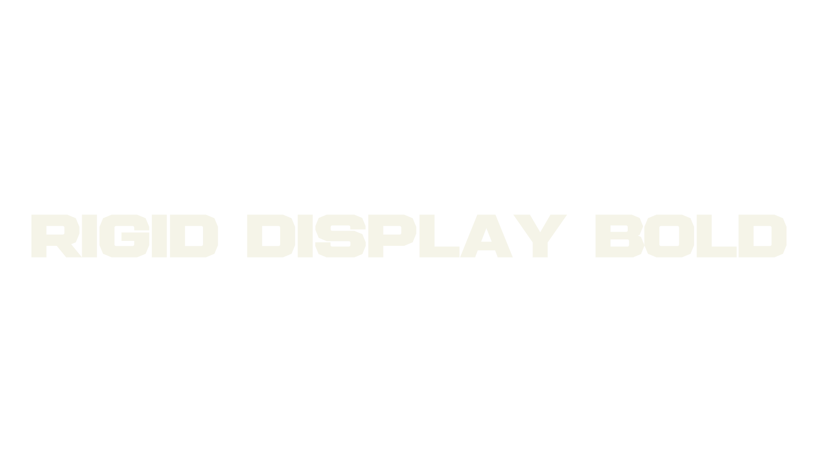 Rigid Display Bold, sans serif font preview