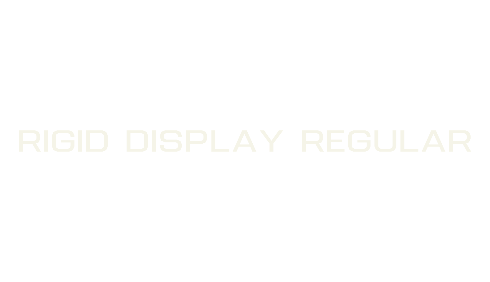 Rigid Display Regular, display font preview